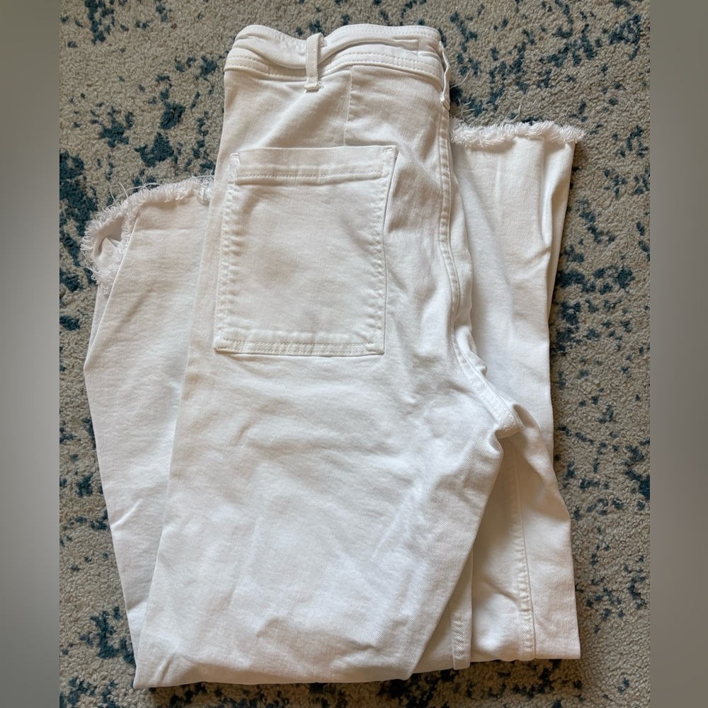 Zara White Denim Pants
